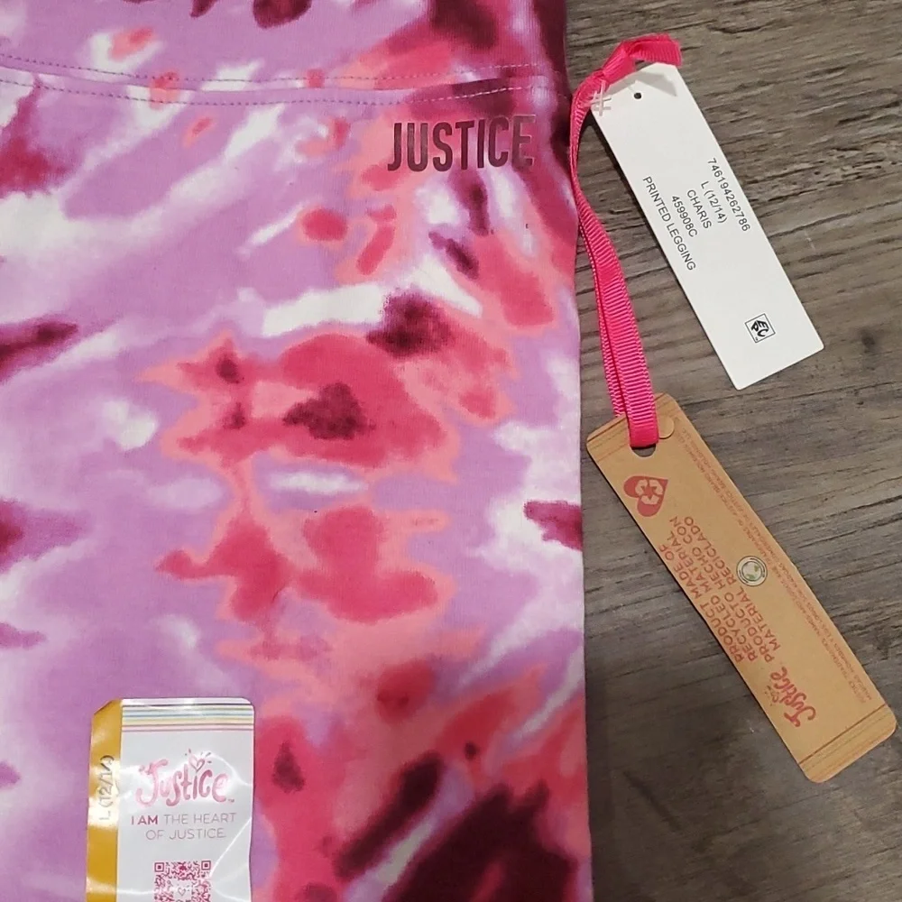 Justice Tie Dye Printed Leggings Size Large 12/14